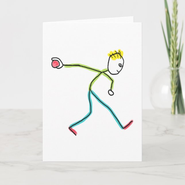 Cartão Bola de Bocce Stickman (Frente)