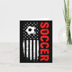 Cartão Bola de futebol americano patriota com a bandeira
