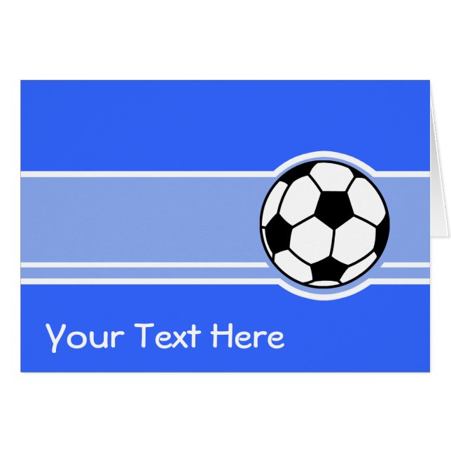 Cartão Bola de futebol; Azul (Frente Horizontal)