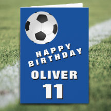 Bola de Futebol Azul Menino Feliz Aniversário 