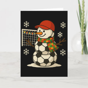 Cartão Bola de Futebol Boneco de Neve Natal Divertido Nat