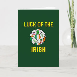 Cartão Bola de Futebol da Bandeira da Irlanda - Sorte dos