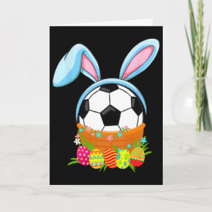 Cartão Bola de Futebol da Páscoa Dia de Páscoa Coelhinho