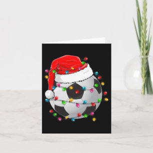 Cartão Bola de Futebol de Natal Chapéu de Papai Noel Espo