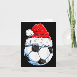 Cartão Bola de Futebol de Natal Chapéu de Papai Noel Srts