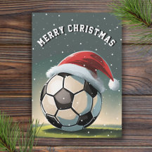 Bola de Futebol de Santa Chapéu Natal Feliz 