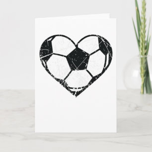 Cartão Bola de Futebol Dia dos Namorados Coração Grunge H