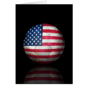 Cartão Bola de futebol gasta do futebol de bandeira