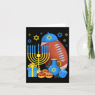 Cartão Bola de futebol judaica engraçada Menorah Happy Ha