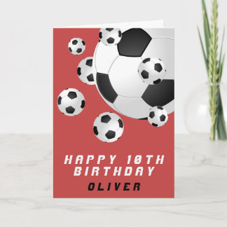 Cartão Bola de Futebol para Crianças Menino Aniversário F