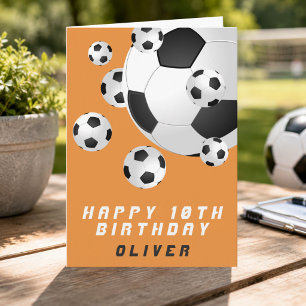 Cartão Bola de Futebol para Crianças Menino Aniversário F