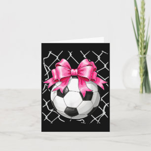 Cartão Bola de futebol rosa laço coquete delicado laço me