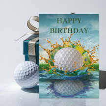 Bola de Golfe Atingindo a Água Aniversário de Joga