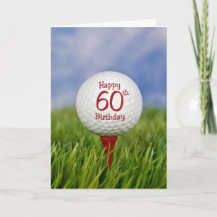 Cartão Bola de Golfe de 60º aniversário