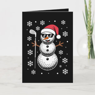 Cartão Bola de Golfe de Natal Boneco de Neve Óculos de So