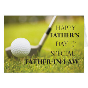 Cartão Bola de Golfe do Dia de os pais Padre-em-Lei na Gr