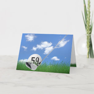 Cartão Bola de Golfe e Putter de Aniversário de 59 anos