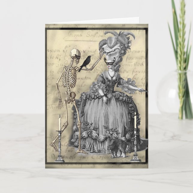 Cartão Bola de Mascarada de Halloween (Frente)