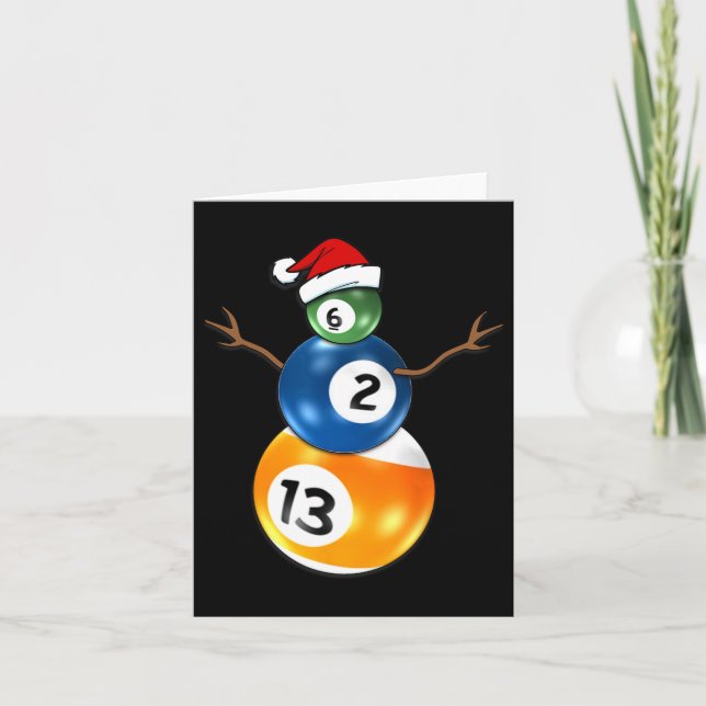Cartão Bola de Natal com Mesa de Bilhar (Frente)
