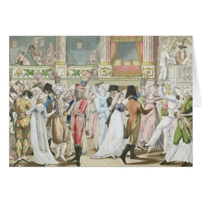 Cartão Bola de traje na ópera, depois de 1800 (Frente Horizontal)