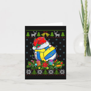Cartão Bola de Voleibol Papai Noel Natal Luz Feia