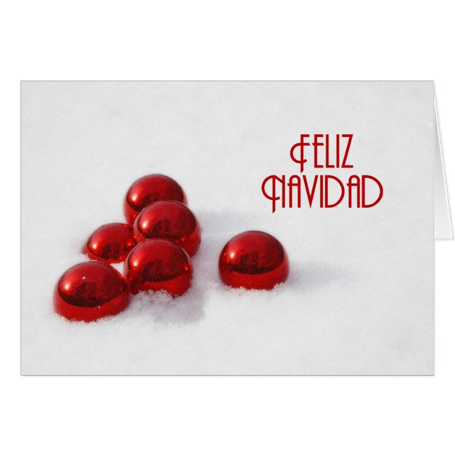 Cartão Bola do Feliz Navidad Xmas (Frente Horizontal)