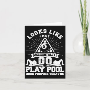Cartão Bola Engraçada 8 Jogando Bilhetes De Piscina No Po
