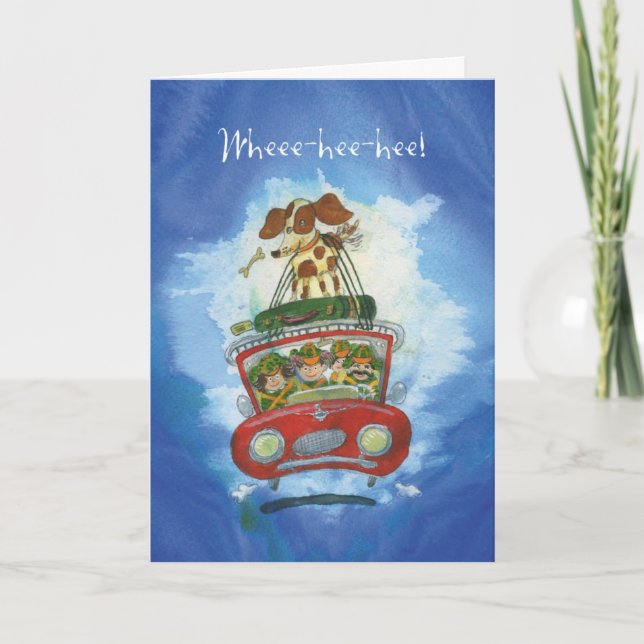 Cartão Bola no Carro - Aniversário Engraçado (Frente)