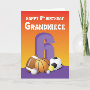 Cartão Bolas de Esportes de Aniversário de 6