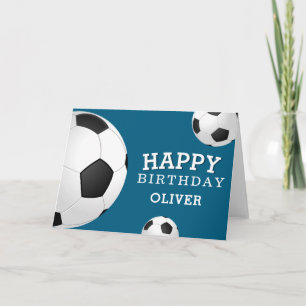 Cartão Bolas de Futebol Esportes Feliz Aniversário Crianç