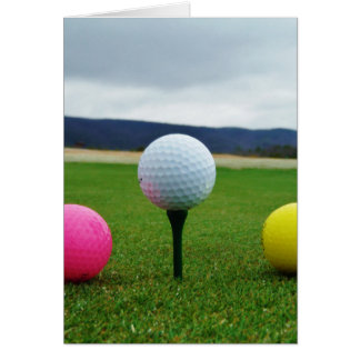 Cartão Bolas de Golfe Coloridas, tenda de montanha