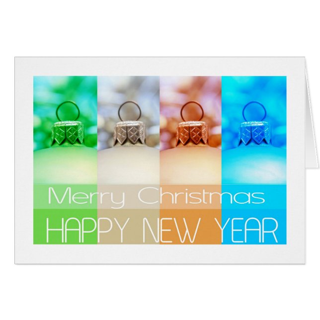 Cartão Bolas de Natal (Frente horizontal)