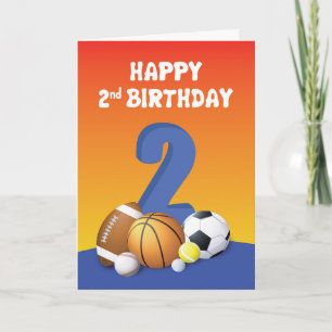 Cartão Bolas de segundo aniversário