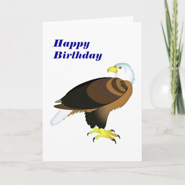 Cartão Bold Bald Eagle Birthday (Frente)