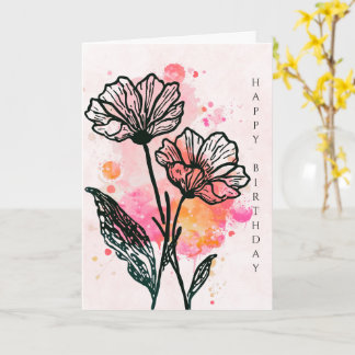 Cartão Bold Botanical Birthday Card