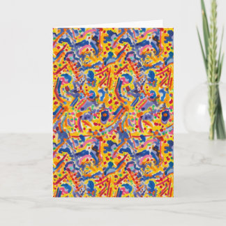 Cartão Bold Colorful Abstract Pattern Blank