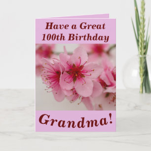 Cartão Bold Floral 100th Birthday Card for Grandma