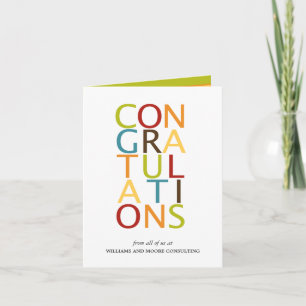 Cartão Bold Letters Congratulation Cards