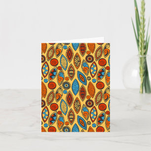 Cartão Bold Tribal Leaf Pattern Boho Abstrato