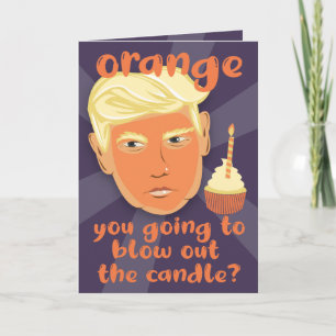 Cartão Boletim de Aniversário do FUNNY Orange Donald Trum