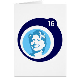 Cartão bolha azul de hillary clinton