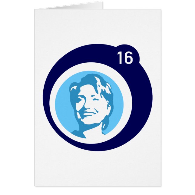 Cartão bolha azul de hillary clinton (Frente)