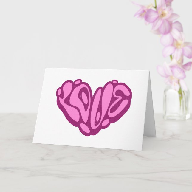 Cartão Bolha de Amor Coração Rosa  (Orquídea)