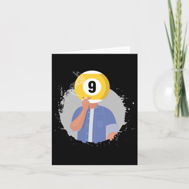 Cartão Bolhas De Retrô Billiard 9 Ll Player Cue S (Frente)