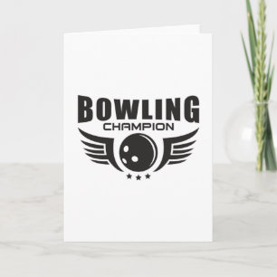 Cartão Boliche Bowler Esporte Strike Bowl Engraçado Ideia