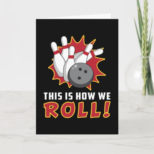 Cartão Boliche Bowler Strike Sport Team Bowl Engraçado Gi (Frente)