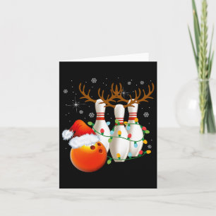 Cartão Boliche dá Boliche de Natal Santa Hat Christma