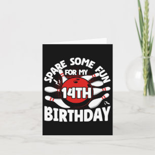 Cartão Boliche De Aniversário De 14 Poupa Um Pouco Divert