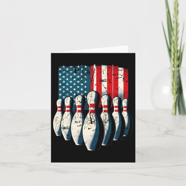 Cartão Boliche de Bandeira Americana (Frente)