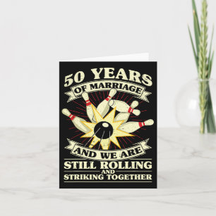 Cartão boliche do aniversário de 50 anos casada Esposa Ca